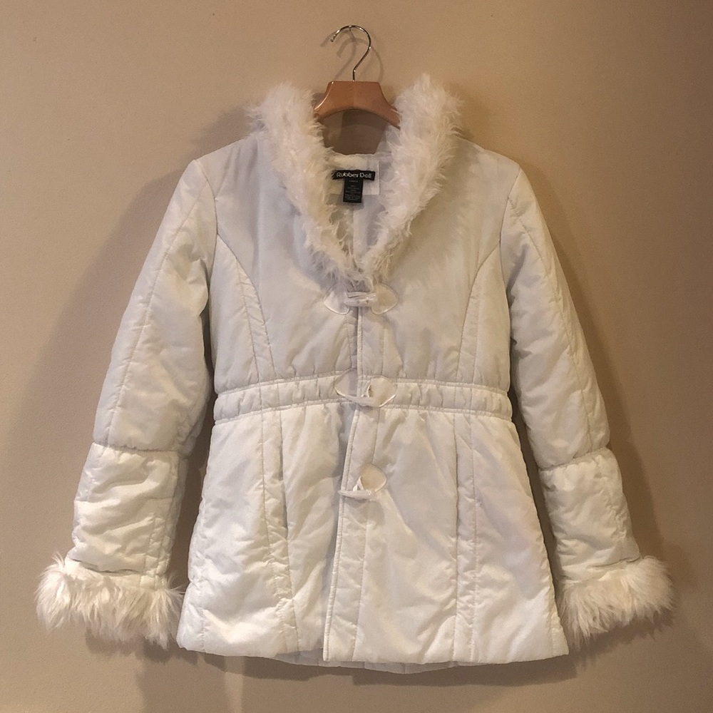 White Faux Fur Puffer Coat